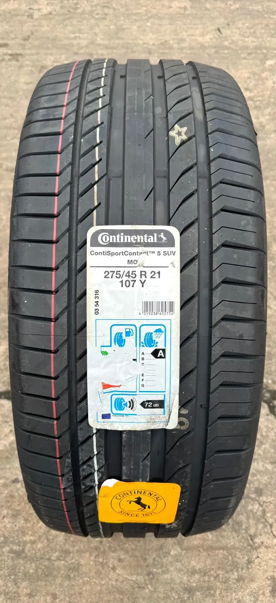 1x Sommerreifen 275/45 R21 107Y Continental Conti Sport Contact 5 SUV MO DOT19 NEU - Bild 1