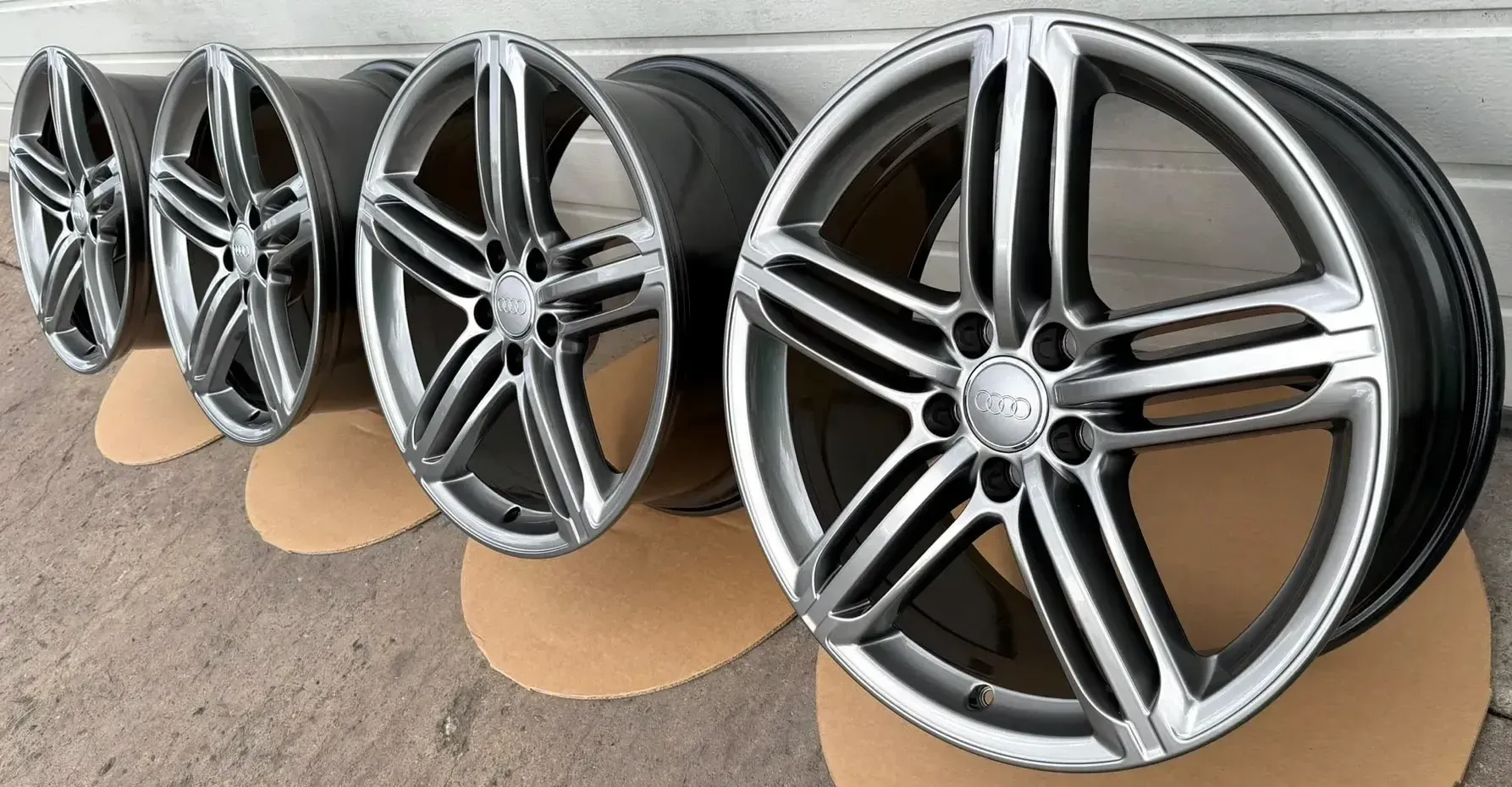 4x Original Audi A4 S4 8K B8 19 Zoll Alufelgen Segment 8K0601025AK 8,5Jx19 ET43 NEU - Bild 1