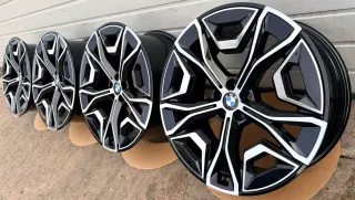 4x Original BMW iX I20 22 Zoll Alufelgen Aerodynamic 1020 5A02658BLA 9,5X22 ET37 NEU - Bild 1